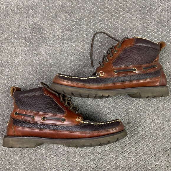 LL Bean Allagash Bison Chukka Boots Men's 9 D Brown Leather 0FCH1 OFCH1 - Picture 15 of 16